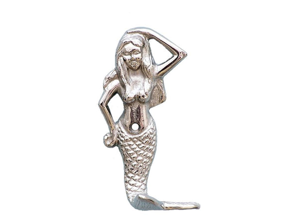 Chrome Mermaid Hook 6"