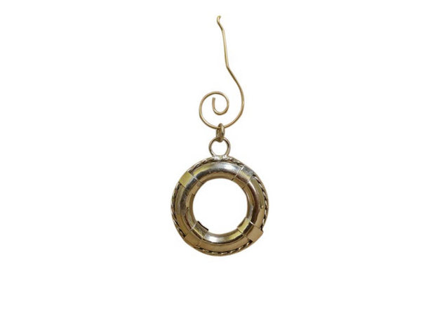 Chrome Life Ring Christmas Ornament 4"