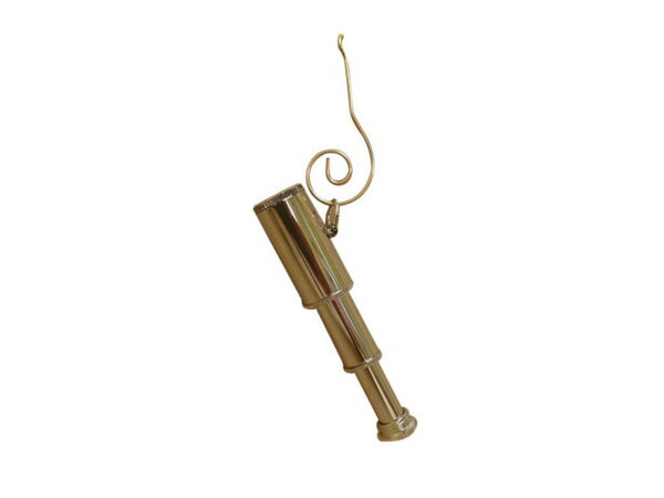 Chrome Spyglass Christmas Ornament 5"