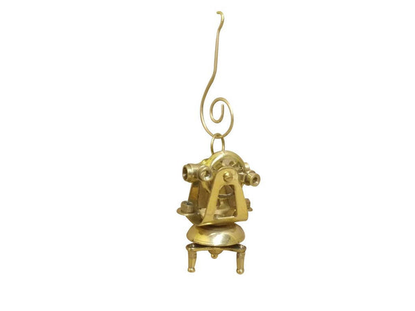 Solid Brass Theodolite Christmas Ornament 4"
