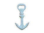 Rustic Light Blue Cast Iron Anchor Bottle Opener 5"