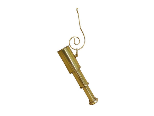 Solid Brass Telescope Christmas Ornament 5"