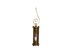 Antique Brass Hour Glass Christmas Ornament 5"