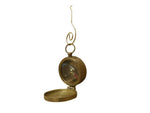 Antique Brass Decorative Compass with Lid Christmas Ornament 4"