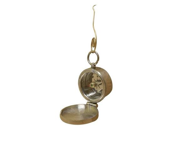 Chrome Decorative Compass with Lid Christmas Ornament 4"