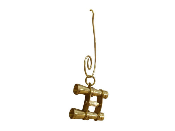 Solid Brass Binocular Christmas Ornament 4"