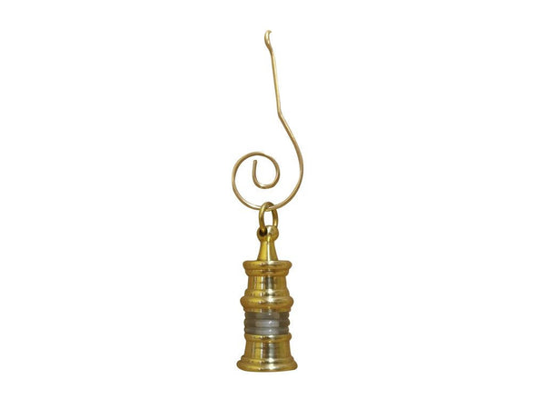 Solid Brass Oil Lamp Christmas Ornament 3"