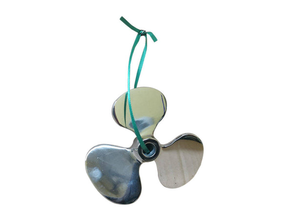 Chrome Decorative Propeller Christmas Ornament 6"