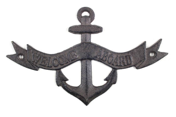 Cast Iron Welcome Aboard Sign 8"