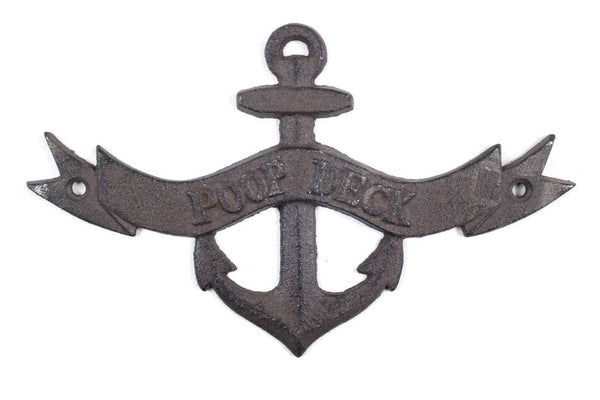 Cast Iron Poop Deck Anchor Sign 8"