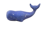 Rustic Dark Blue Cast Iron Whale Paperweight 5"