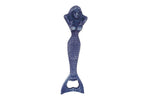 Rustic Dark Blue Cast Iron Resting Mermaid Bottle Opener 7"