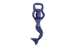 Rustic Dark Blue Cast Iron Swimming Mermaid Bottle Opener 7"