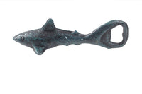 Seaworn Blue Cast Iron Shark Bottle Opener 6"