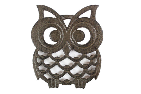 Cast Iron Owl Trivet 8"