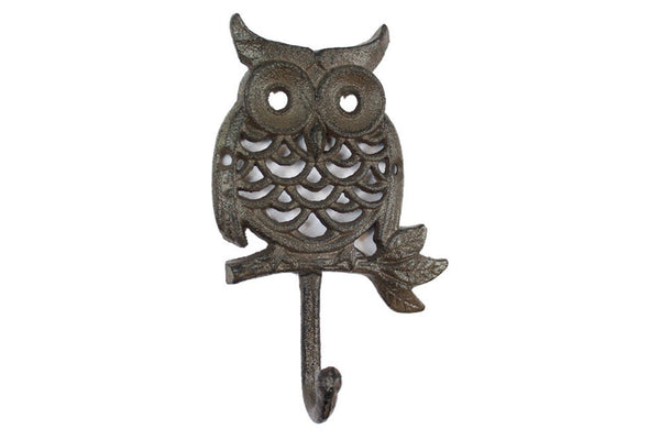 Cast Iron Owl Hook 6"