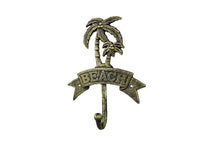 Rustic Gold Cast Iron Palm Tree Beach Hook 8"