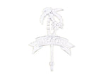 Whitewashed Cast Iron Palm Tree Beach Hook 8"