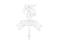 Whitewashed Cast Iron Palm Tree Beach Hook 8"