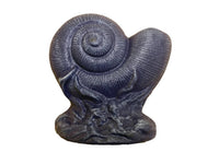 Rustic Dark Blue Cast Iron Nautilus Shell Door Stopper 8"