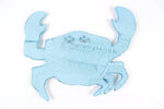 Rustic Dark Blue Whitewashed Cast Iron Crab Trivet 11"