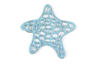 Rustic Light Blue Cast Iron Starfish Trivet 7"