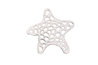 Whitewashed Cast Iron Starfish Trivet 7"