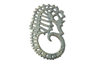 Antique Seaworn Bronze Cast Iron Seahorse Trivet 6"