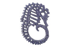 Rustic Dark Blue Cast Iron Seahorse Trivet 6"