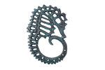 Seaworn Blue Cast Iron Seahorse Trivet 6"
