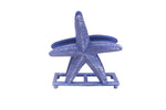 Rustic Dark Blue Cast Iron Starfish Napkin Holder 6"