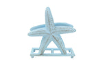 Rustic Light Blue Cast Iron Starfish Napkin Holder 6"