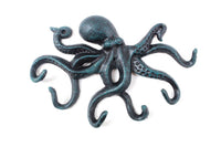 Seaworn Blue Cast Iron Octopus Hook 11"