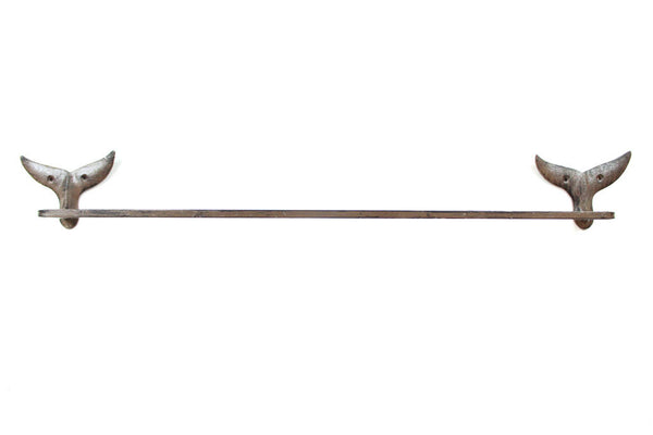 Cast Iron Whale Tail Bath Towel Holder 28"