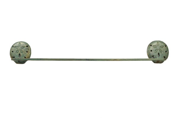 Antique Seaworn Bronze Cast Iron Sand Dollar Bath Towel Holder 27"