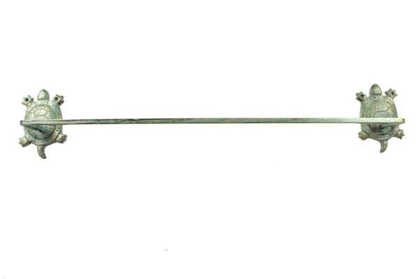 Antique Seaworn Bronze Cast Iron Decorative Turtle Bath Towel Holder 26"