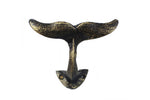 Rustic Gold Cast Iron Decorative Whale Tail Hook 5"