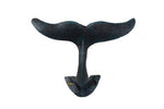 Seaworn Blue Cast Iron Decorative Whale Tail Hook 5"