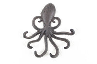 Cast Iron Wall Mounted Decorative Octopus Hooks 7"