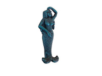 Seaworn Blue Cast Iron Mermaid Door Knocker 7"