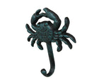 Seaworn Blue Cast Iron Wall Mounted Crab Hook 5"