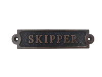 Antique Copper Skipper Sign 6"