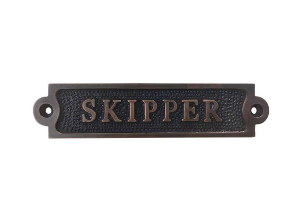 Antique Copper Skipper Sign 6"