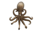 Antique Brass Wall Mounted Octopus Hooks 7"