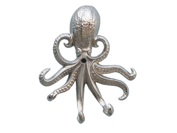 Chrome Wall Mounted Octopus Hooks 7"