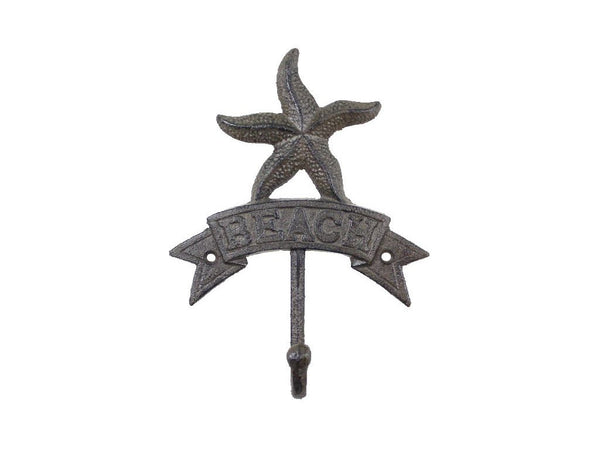Cast Iron Starfish Beach Hook 8"