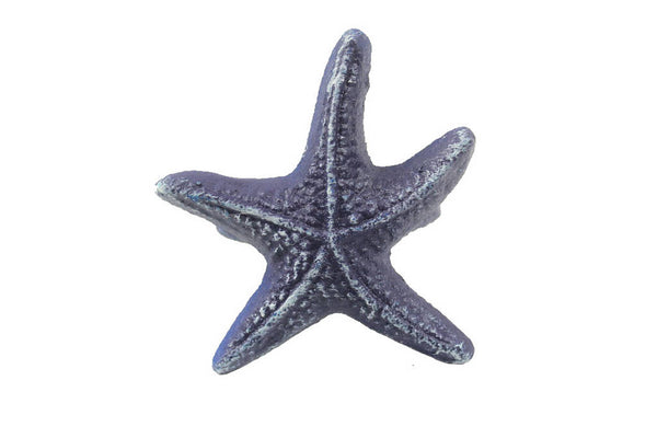 Rustic Dark Blue Cast Iron Starfish Napkin Ring 3" - set of 2