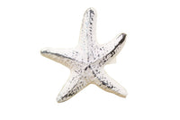 Rustic Whitewashed Cast Iron Starfish Napkin Ring 3" - set of 2