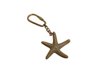 Antique Copper Starfish Key Chain 5"