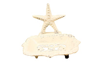 Whitewashed Cast Iron Starfish Soap Dish 6"